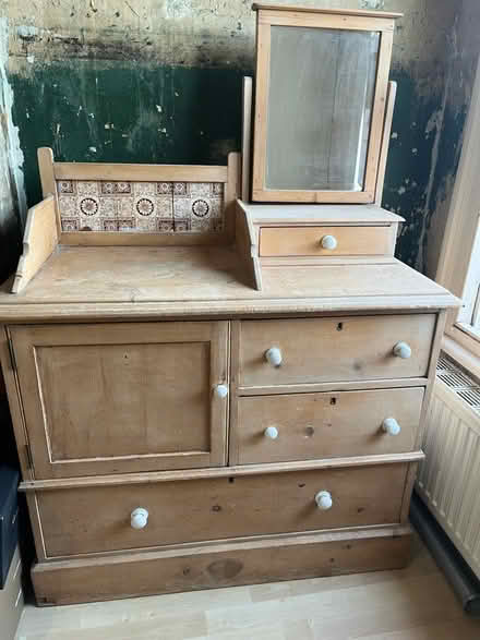 Photo of free Antique Wood Dresser with mirror (Hammersmith) #1