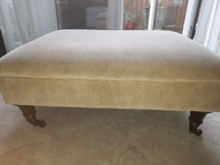 Photo of free Large cream velvet footstool (Glusburn BD20) #2