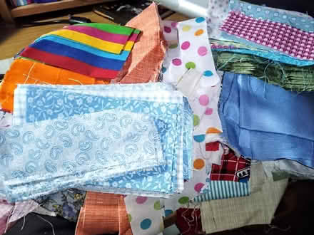 Photo of free Large carrier bag of fabric scraps (Boxford CO10) #1