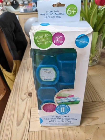 Photo of free Weaning or breast milk pots with trays (Knighton LE2) #1