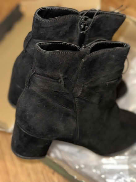 Photo of free Black fabric boots (booties) size 8 (Apts off Green Oaks & S Cooper) #1