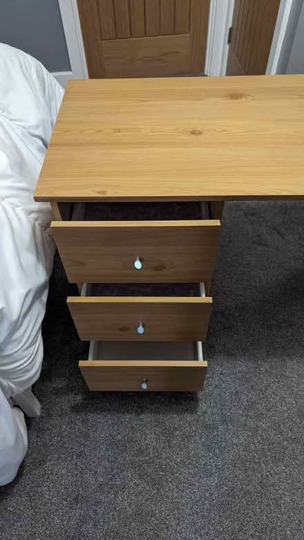 Photo of free Computer / Study Desk With 3 Drawers & 3 Bookshelves (Loversall DN4) #1