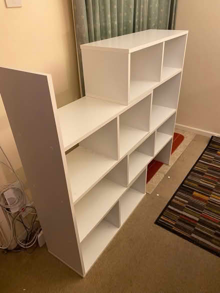 Photo of free White adjustable shelf unit (Alconbury) #1