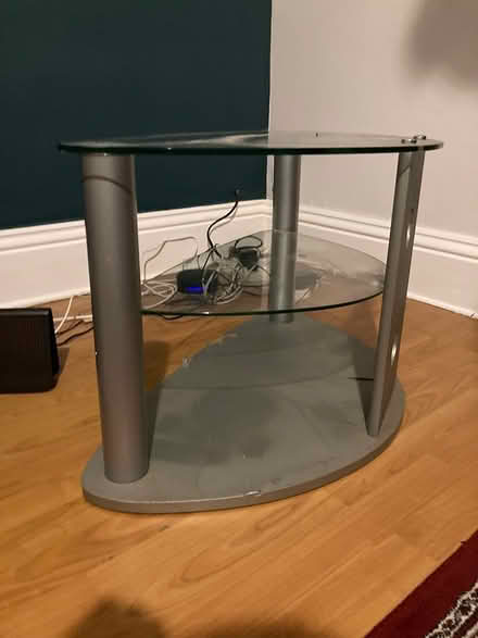 Photo of free Glass shelved TV unit (Shipley BD18) #1