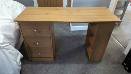 Photo of free Computer / Study Desk With 3 Drawers & 3 Bookshelves (Loversall DN4) #3