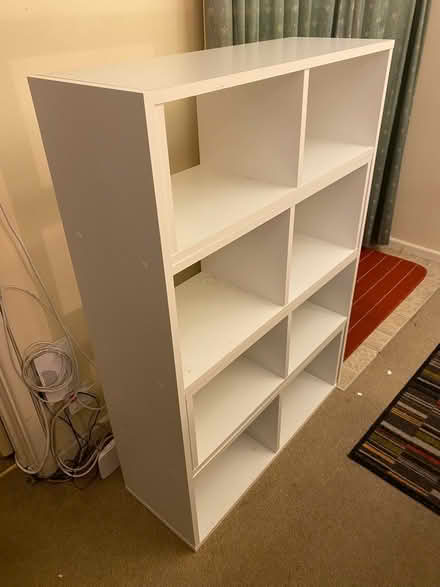 Photo of free White adjustable shelf unit (Alconbury) #3