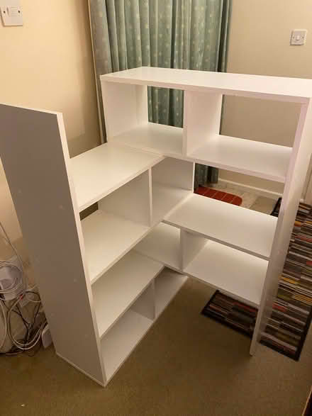 Photo of free White adjustable shelf unit (Alconbury) #2