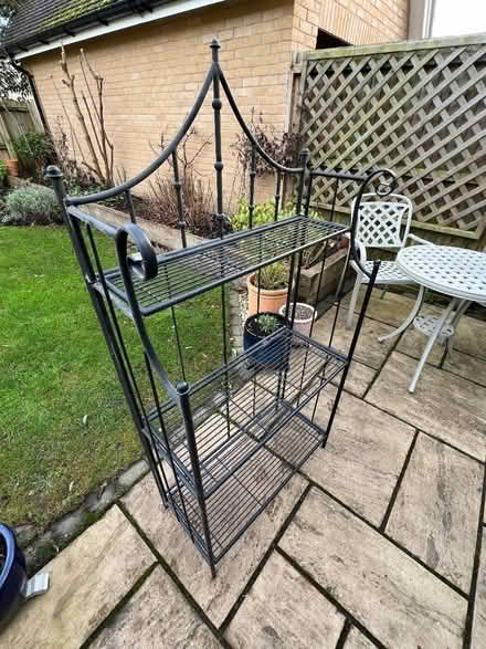 Photo of free Set of two folding metal shelving units (Oakham LE15) #3