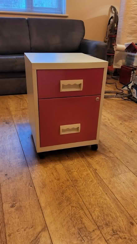 Photo of free Small filing cabinet - pink and white (Ryeish Green RG7) #1