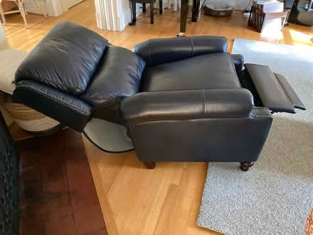 Photo of free Navy leather recliner (Presidio) #4