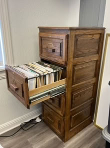 Photo of free oak desk, credenza, file cabinet (Los Gatos Summit/17) #1