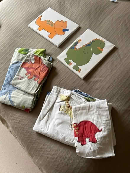 Photo of free Dinosaur kids duvet & pictures (Weybridge) #1