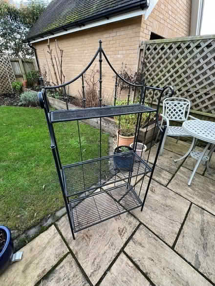 Photo of free Set of two folding metal shelving units (Oakham LE15) #4