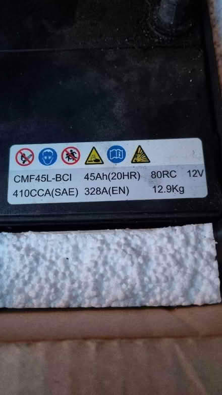 Photo of free Car battery CMF45-BCI 45Ah 70% health left (Aston S26) #2