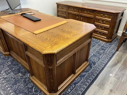 Photo of free oak desk, credenza, file cabinet (Los Gatos Summit/17) #4