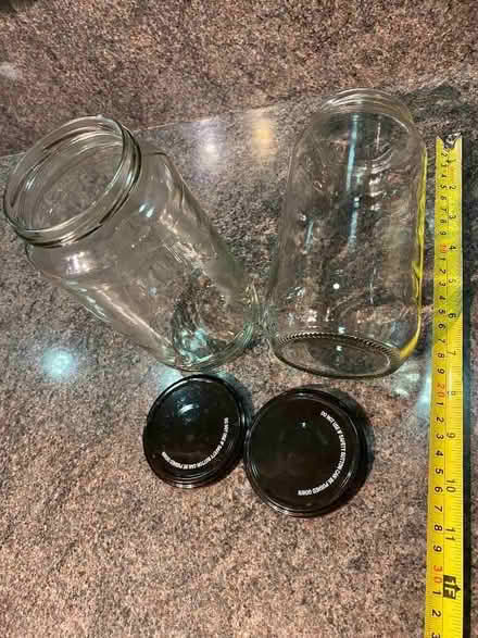 Photo of free 2 x 18cm tall clear screw top pickle jars (Abbotswood GL3) #1