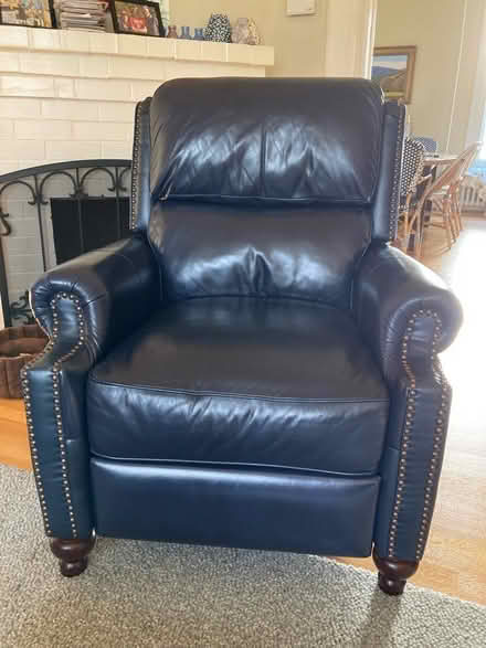 Photo of free Navy leather recliner (Presidio) #1
