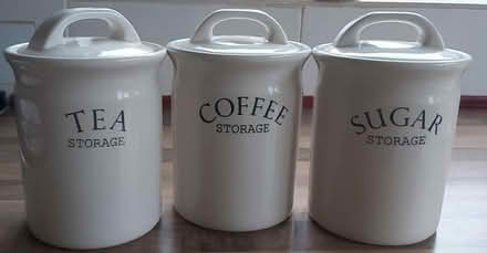 Photo of free Tea coffee, sugar jar storage set (Mytchett GU16) #1