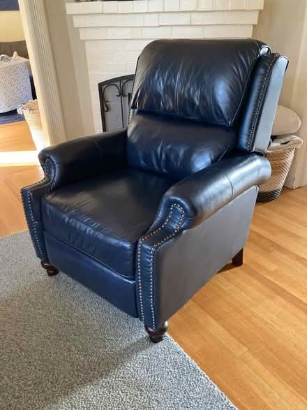 Photo of free Navy leather recliner (Presidio) #2