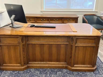 Photo of free oak desk, credenza, file cabinet (Los Gatos Summit/17) #2