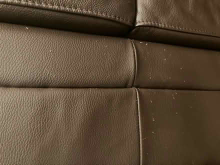 Photo of free Two seater brown leather sofa (NN14) #3