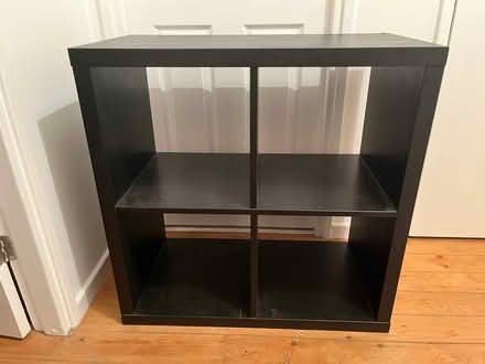 Photo of free Kallax 2x2 black shelves (Duffel House, Vauxhall) #1