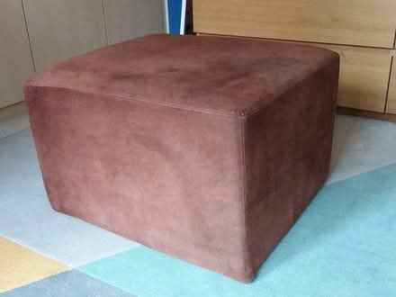 Photo of free Large Brown Faux Suede Footstool (Harrogate HG1) #1