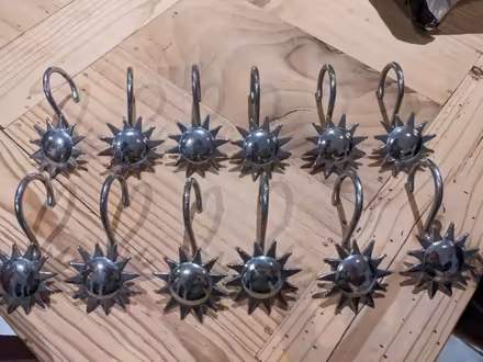 Photo of free Metal shower curtain hooks (Knighton LE2) #2