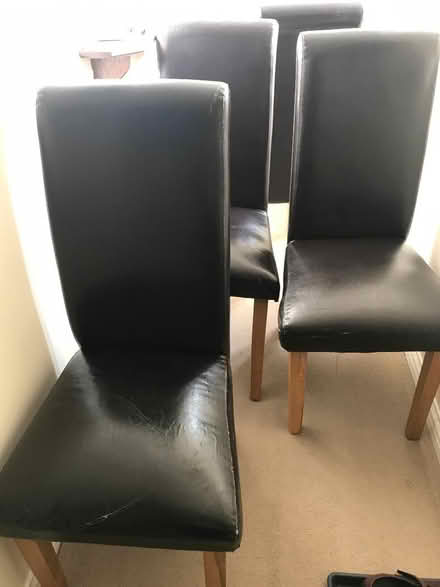 Photo of free 4 dark brown dining chairs (Denby DE5) #1