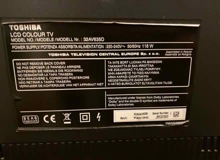 Photo of free Toshiba TV (Oakwood derby) #3