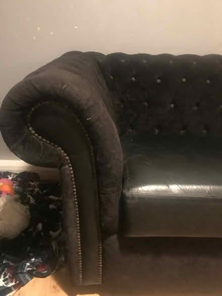Photo of free Black 3 Seater Chesterfield Sofa (Winchester SO21) #2