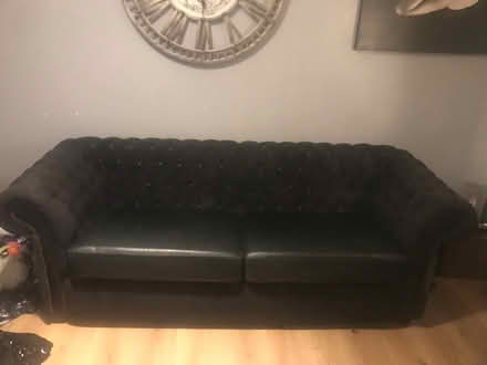 Photo of free Black 3 Seater Chesterfield Sofa (Winchester SO21) #4