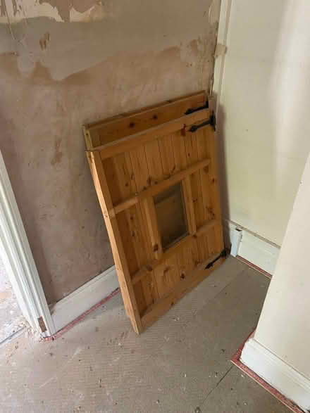 Photo of free Internal barn style pine door with glass panel (Southsea PO5) #1