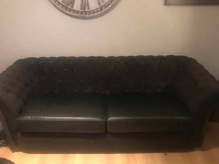 Photo of free Black 3 Seater Chesterfield Sofa (Winchester SO21) #1