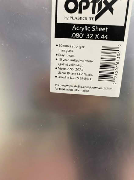 Photo of free Acrylic sheet 32x44” (Lyndhurst, NJ) #1