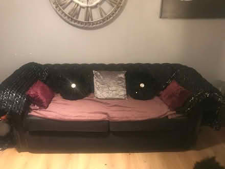 Photo of free Black 3 Seater Chesterfield Sofa (Winchester SO21) #3