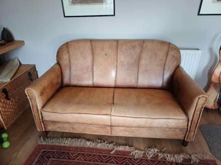 Photo of free Leather sofa (Melmerby CA10) #2