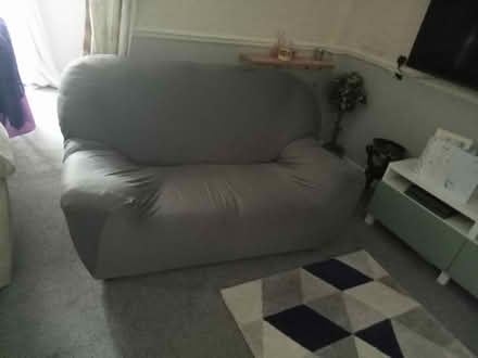 Photo of free Two seater leather sofa (Winklebury RG23) #3