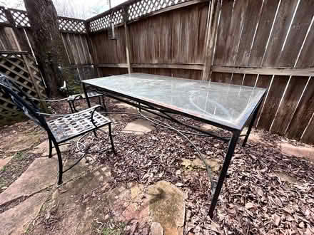 Photo of free Metal patio table and two chairs (Woodland heights) #1