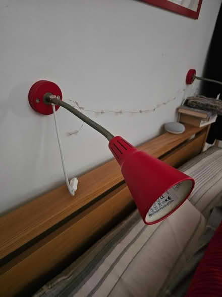 Photo of free A pair of red ikea bedside wall lights (Mayfield NE23) #1