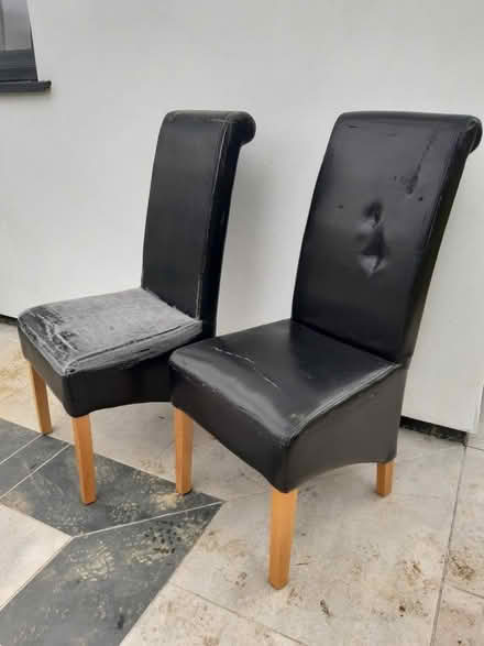 Photo of free Black Faux Leather Dining Chairs (CT15) #2