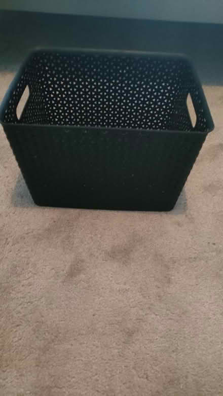 Photo of free Black plastic storage basket (Briarhill) #1