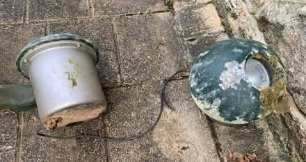Photo of free 4 Retro garden uplighters (Calamansack Wood TR12) #2