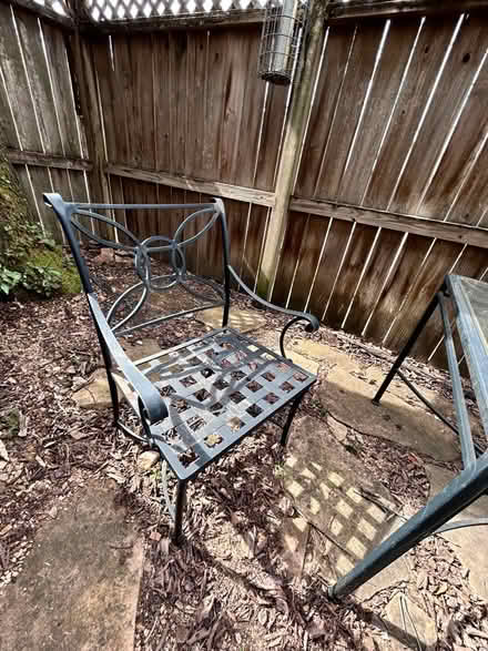 Photo of free Metal patio table and two chairs (Woodland heights) #2