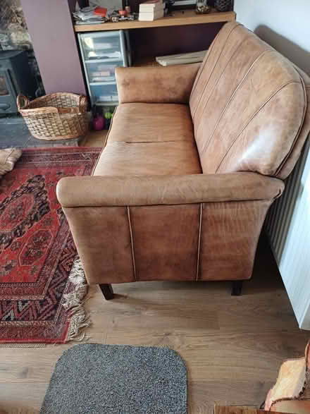 Photo of free Leather sofa (Melmerby CA10) #1