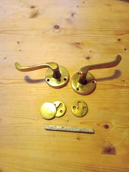 Photo of free used brass door handles (Langley SL3) #1