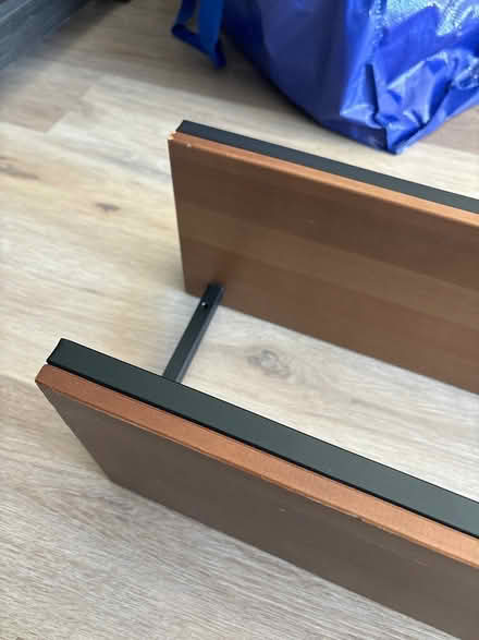 Photo of free IKEA wood + metal shelves (NoMa) #3