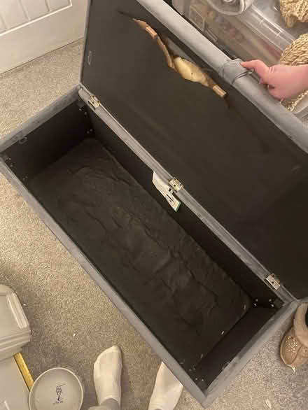 Photo of free Grey velvet ottoman (Biggin Hill TN16) #4