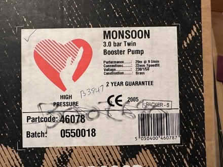 Photo of free Stuart Turner Monsoon 3.0 bar Twin Booster pump (Bushey Village WD23) #2