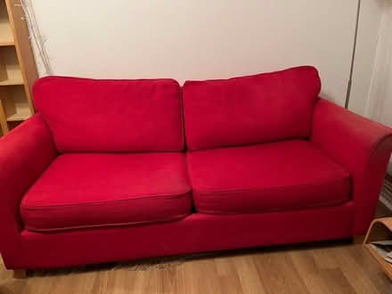 Photo of free Red 2-seater sofa bed (Kingsmead) #3